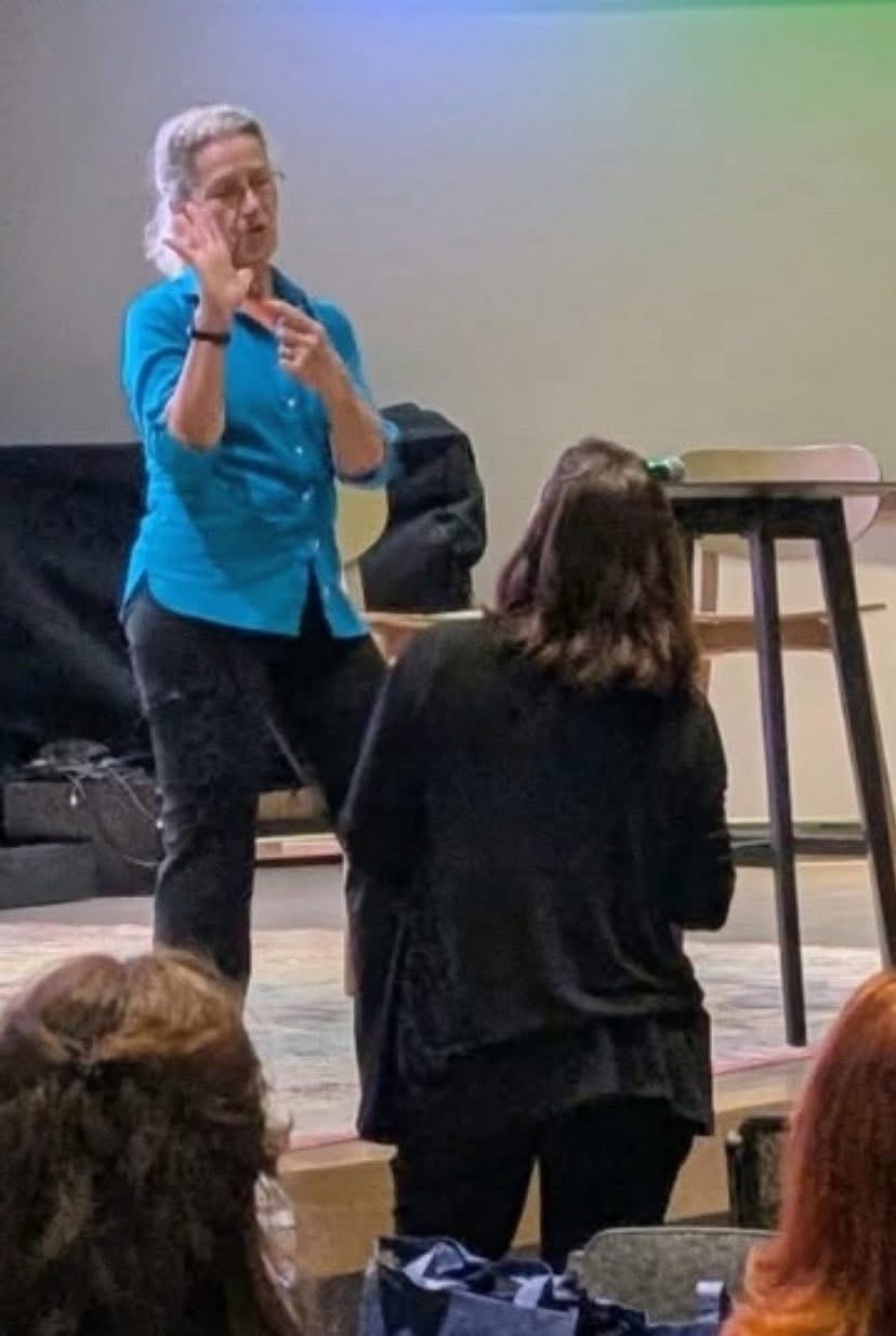 Teepa Snow teaching in front of an audience